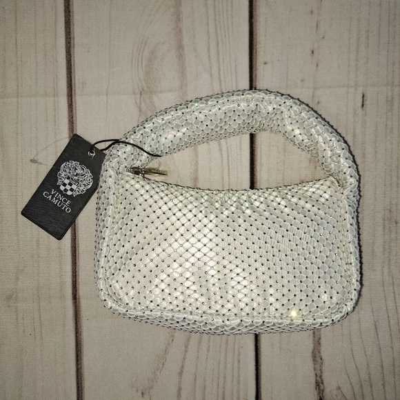 Vince Camuto Damsa Multicolor Crystal White Mesh Mini Shoulder Bag Purse - Picture 1 of 16